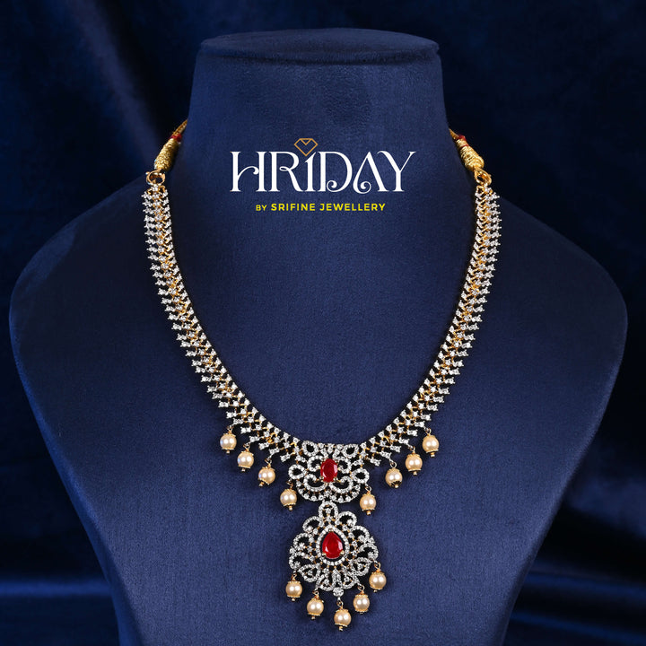 CZ Silver Ruby Necklace