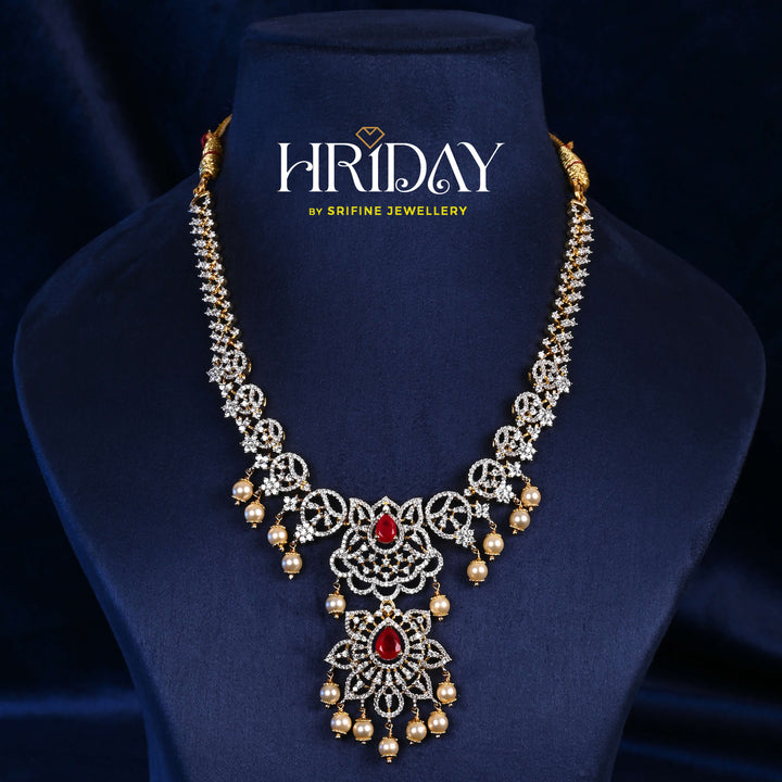 CZ Silver Ruby Necklace