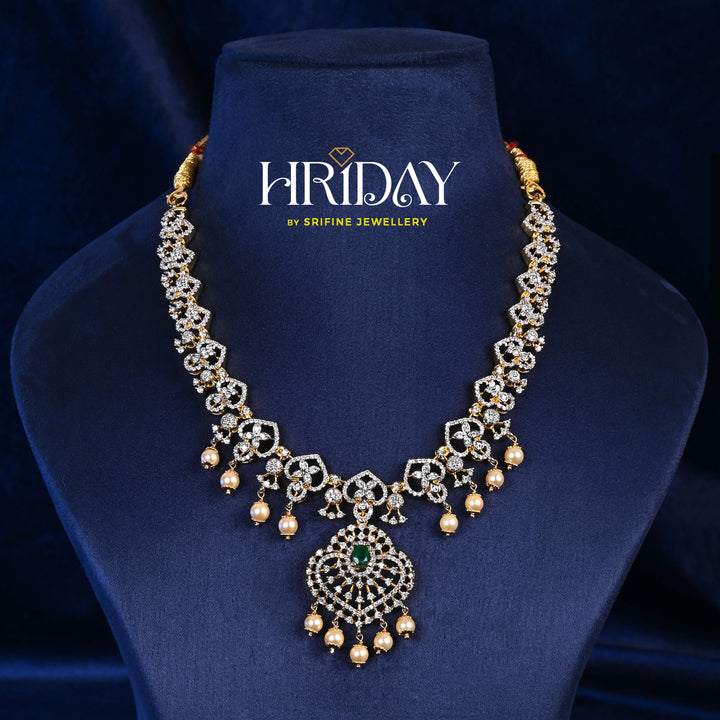 CZ Silver Emerald Necklace