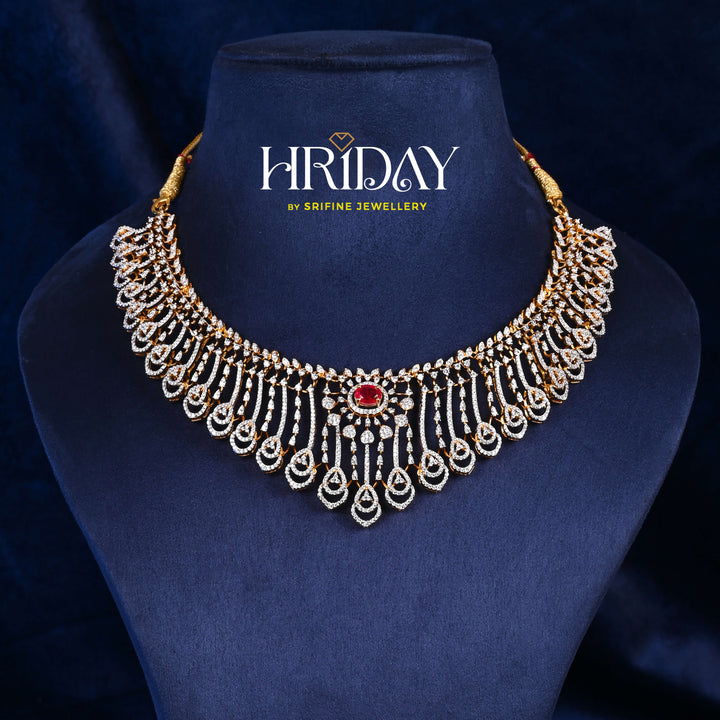 CZ Silver Ruby Necklace