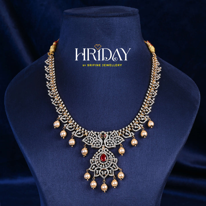 CZ Silver Ruby Necklace