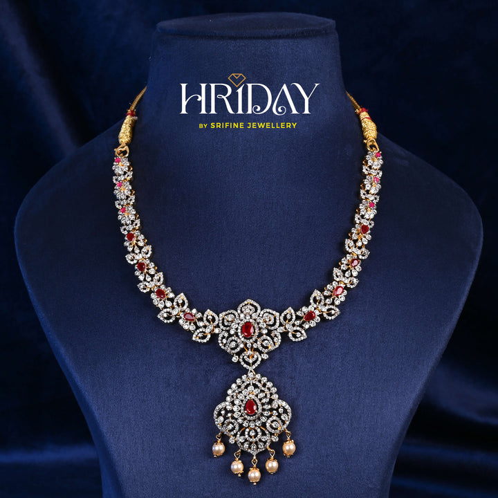 CZ Silver Ruby Necklace