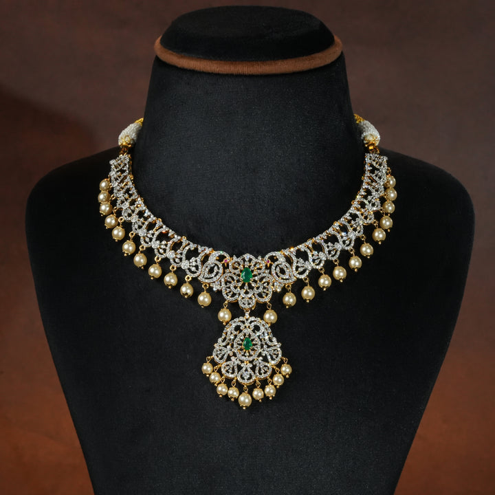 CZ Silver Emerald Necklace