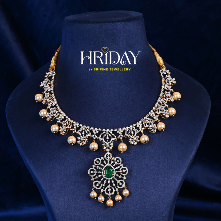 CZ Silver Emerald Necklace