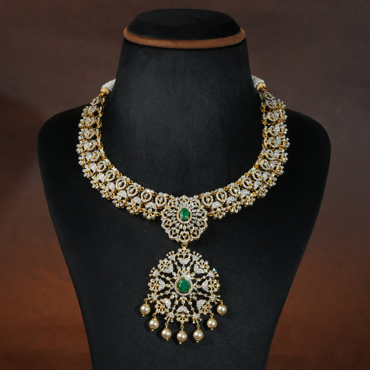 CZ Silver Emerald Necklace