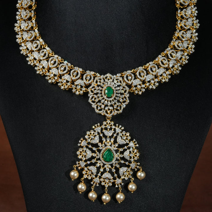 CZ Silver Emerald Necklace