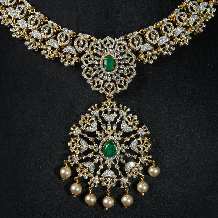 CZ Silver Emerald Necklace