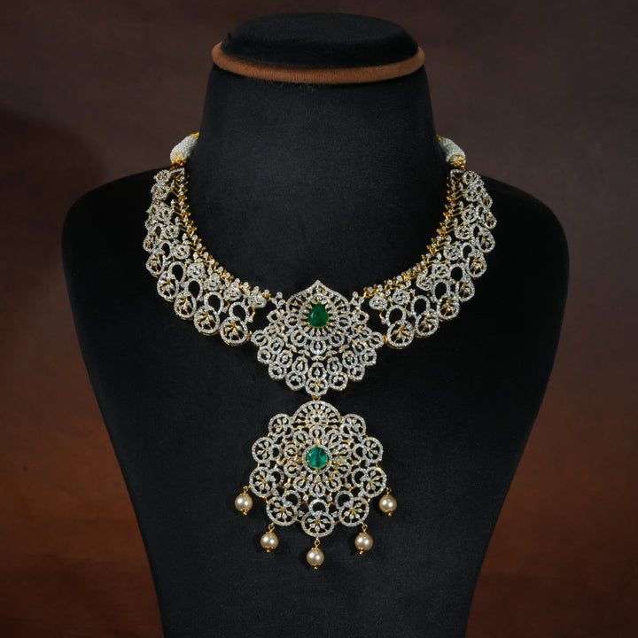 CZ Silver Emerald Necklace