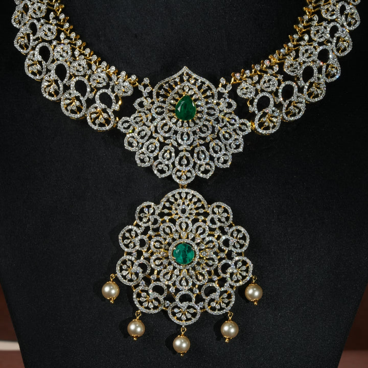 CZ Silver Emerald Necklace