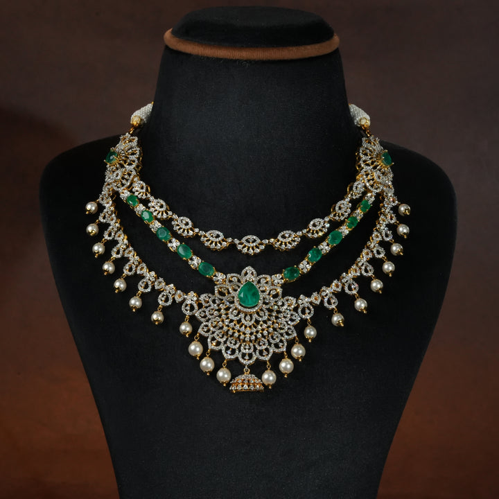 CZ Silver Emerald Necklace