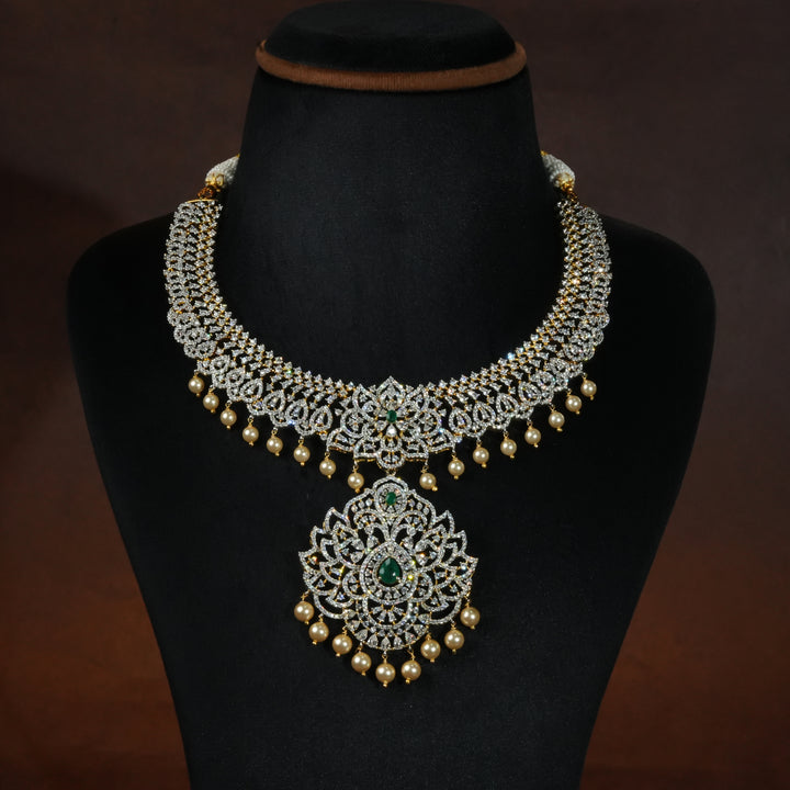 CZ Silver Emerald Necklace
