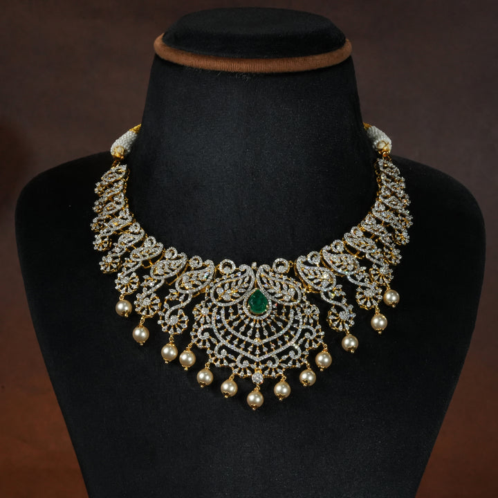CZ Silver Emerald Necklace
