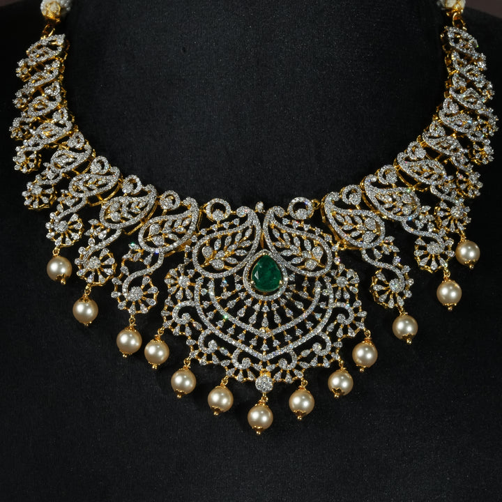 CZ Silver Emerald Necklace