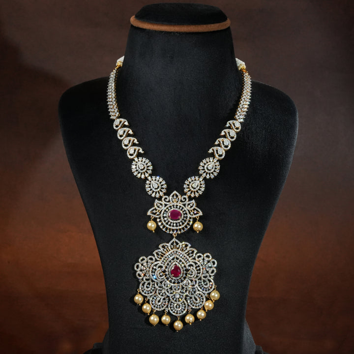 CZ Silver Emerald Necklace