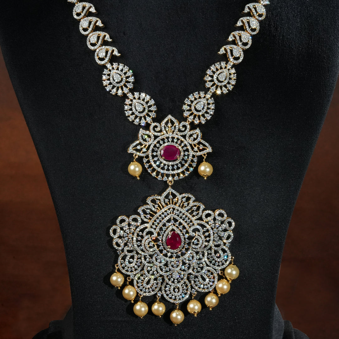 CZ Silver Emerald Necklace