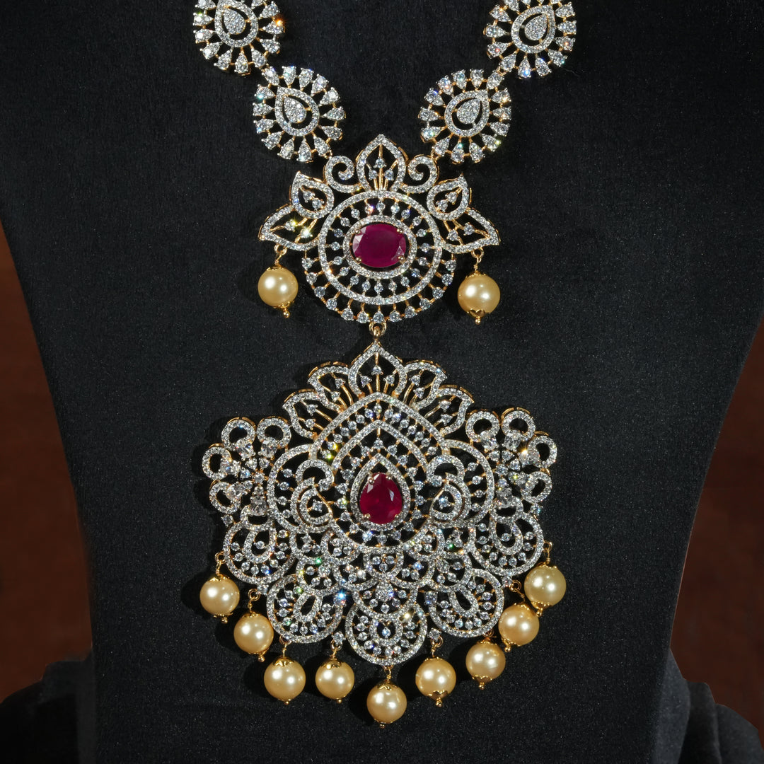 CZ Silver Emerald Necklace