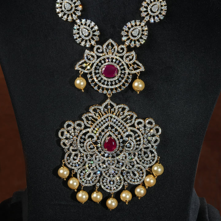 CZ Silver Emerald Necklace