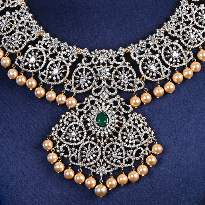 CZ Silver Emerald Necklace