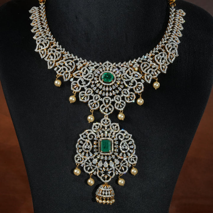 CZ Silver Emerald Necklace