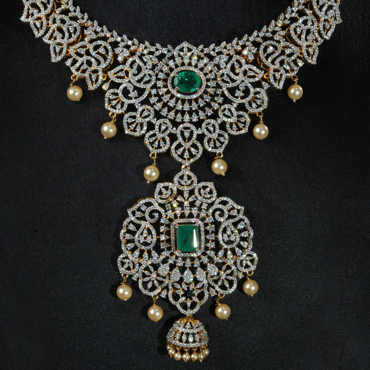 CZ Silver Emerald Necklace