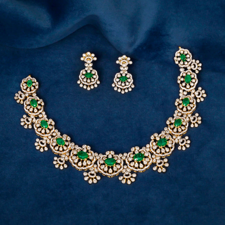 CZ Silver Emerald Necklace