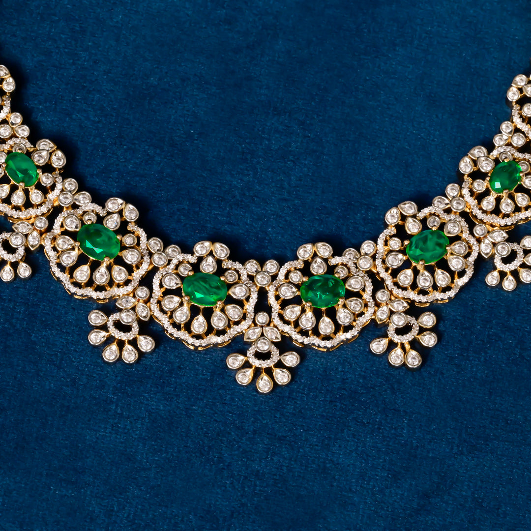 CZ Silver Emerald Necklace