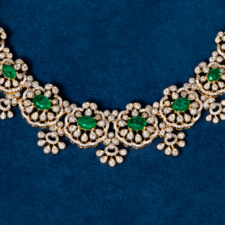 CZ Silver Emerald Necklace