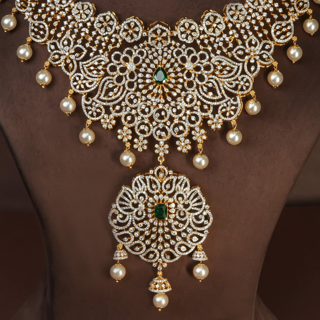 CZ Silver Emerald Necklace