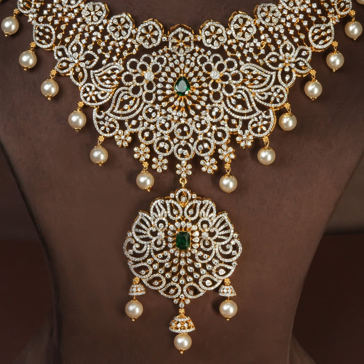 CZ Silver Emerald Necklace