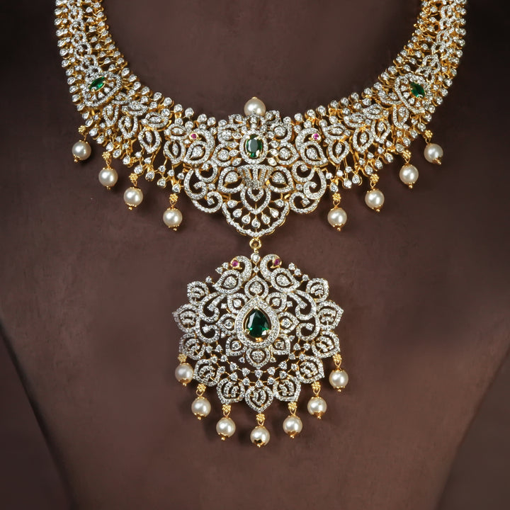 CZ Silver Emerald Necklace