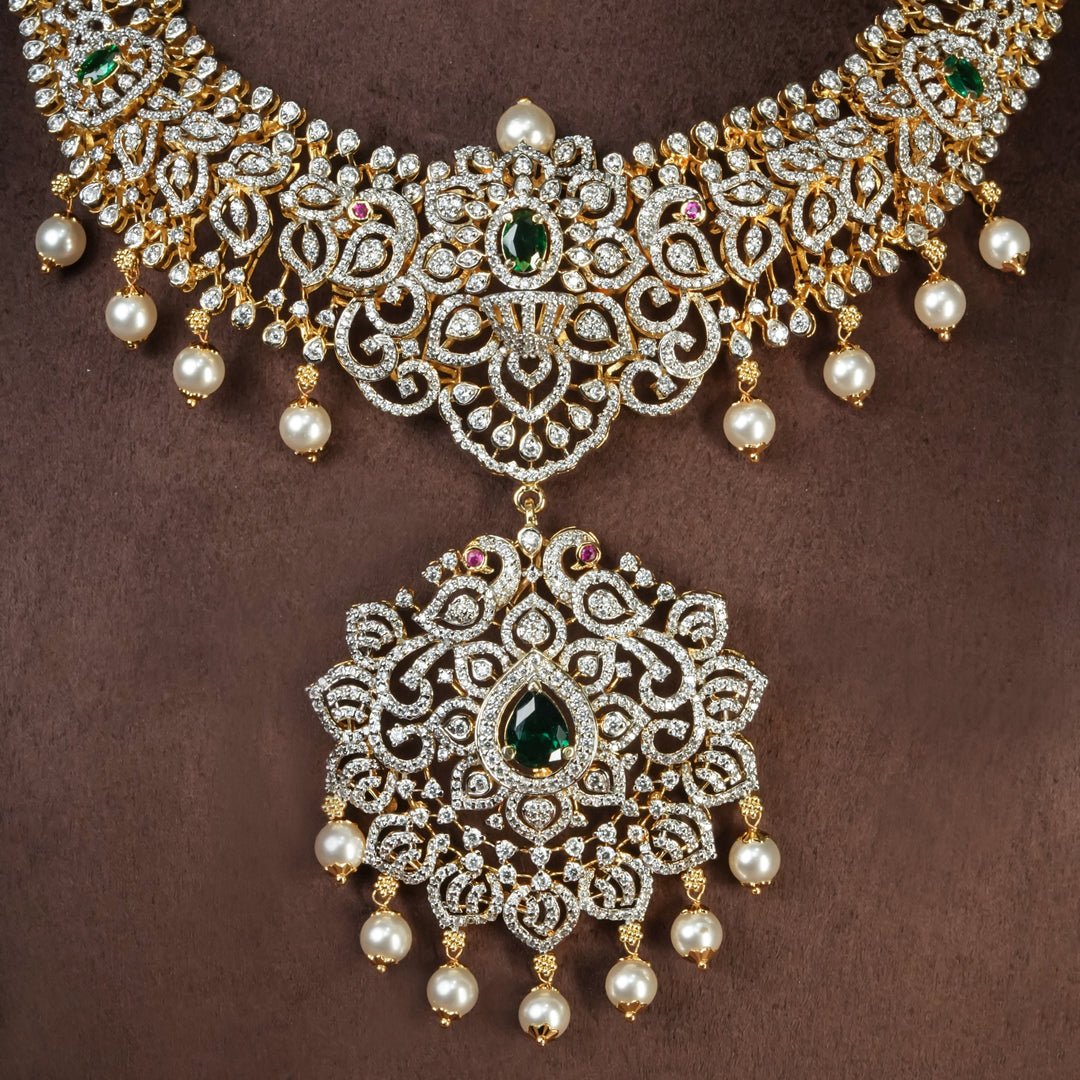 CZ Silver Emerald Necklace