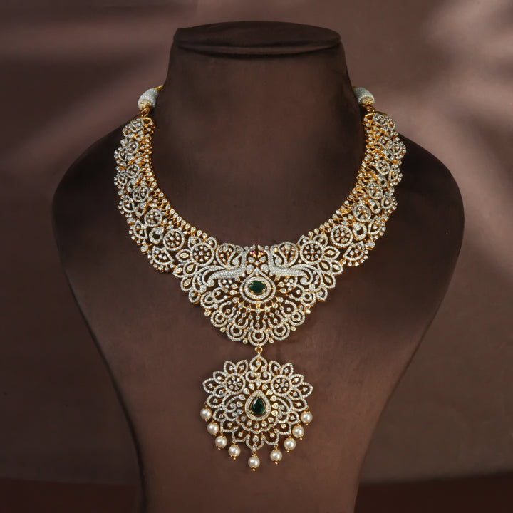 CZ Silver Emerald Necklace