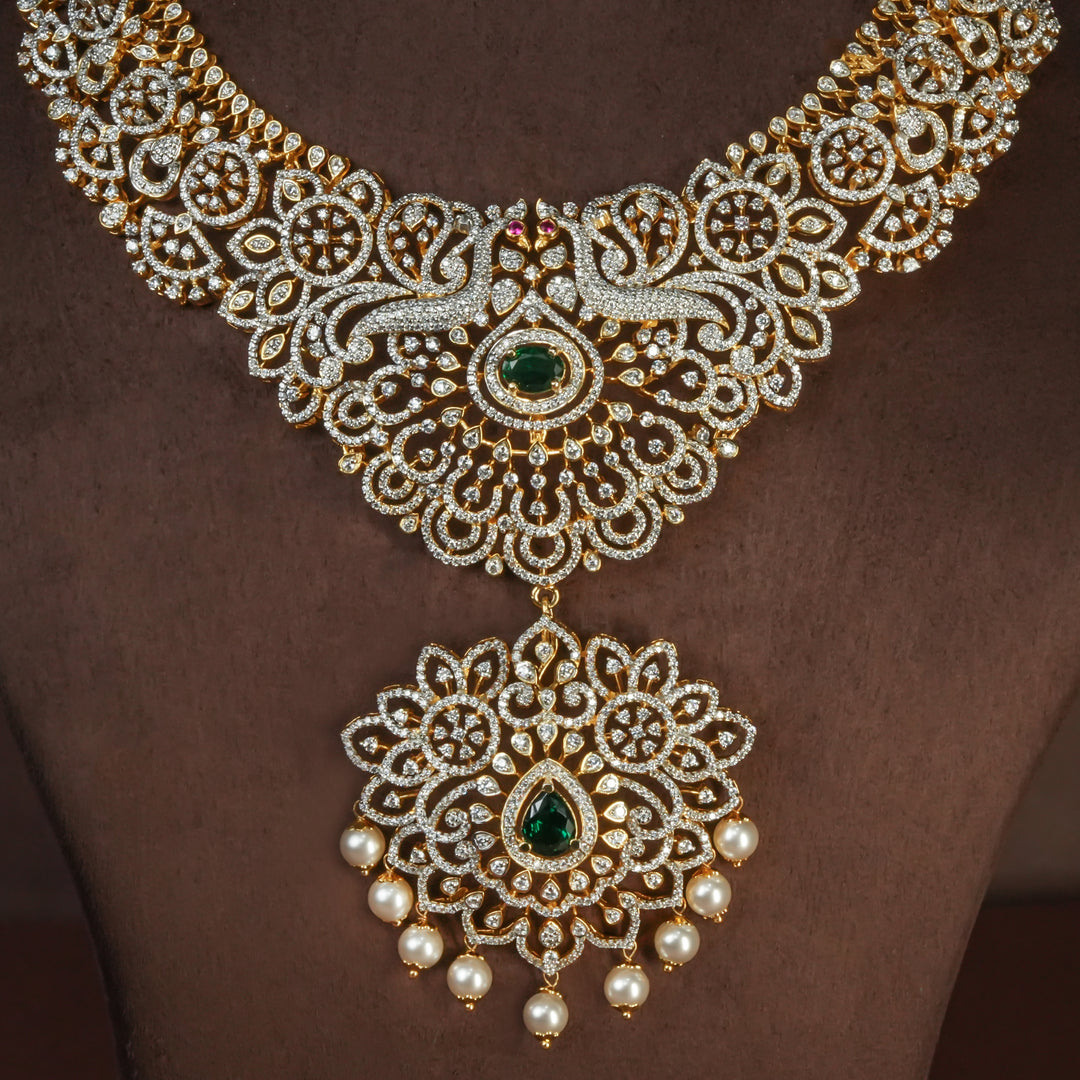 CZ Silver Emerald Necklace