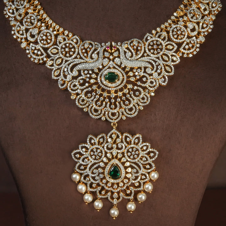 CZ Silver Emerald Necklace