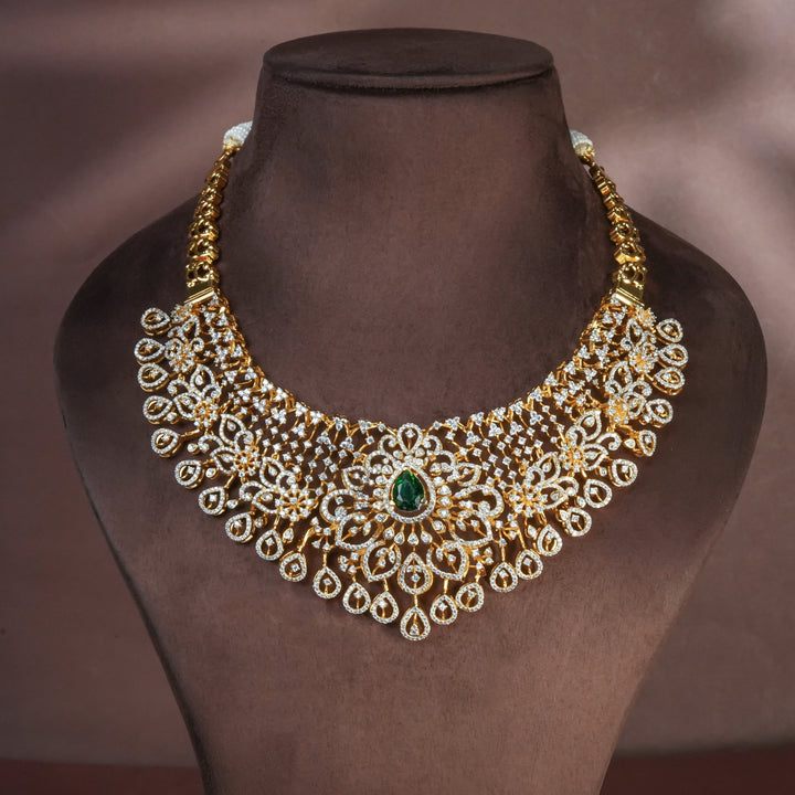 CZ Silver Emerald Necklace