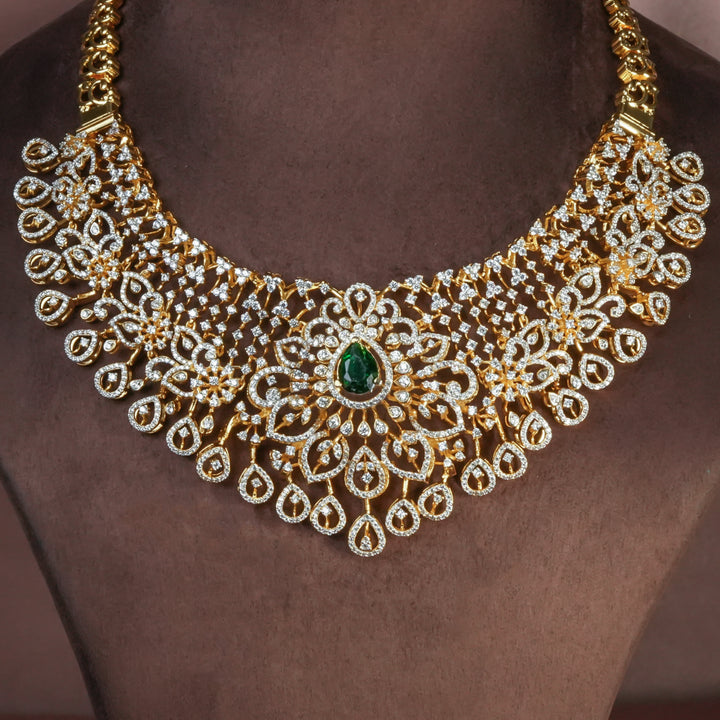 CZ Silver Emerald Necklace