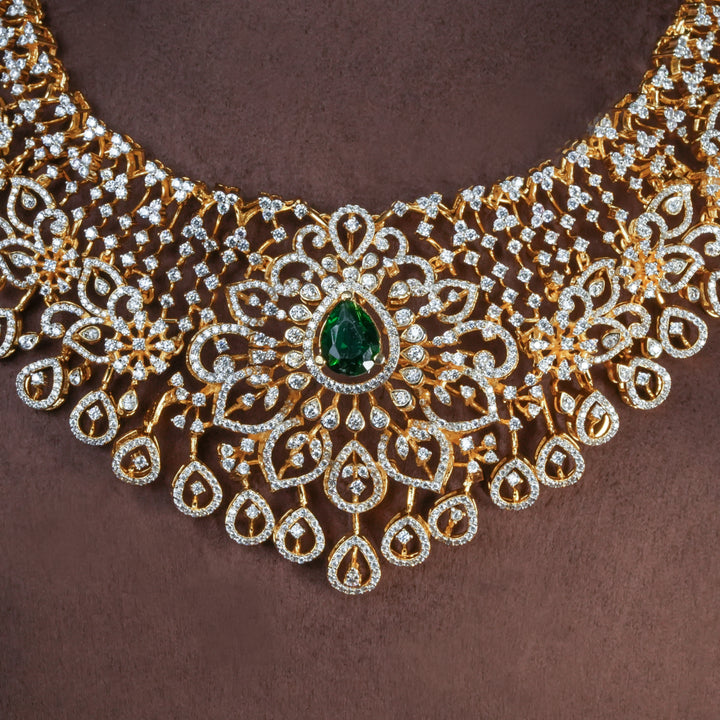 CZ Silver Emerald Necklace