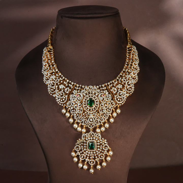 CZ Silver Emerald Necklace