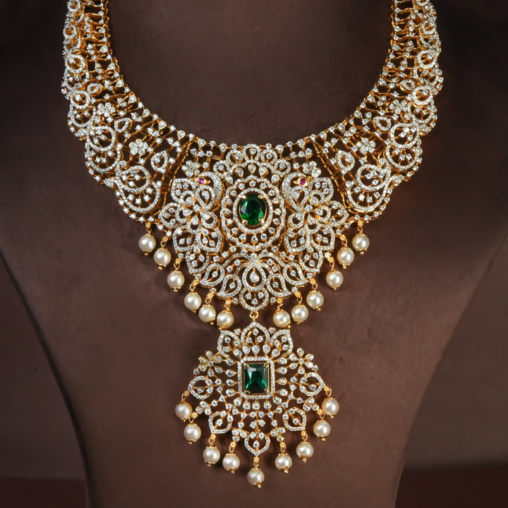 CZ Silver Emerald Necklace