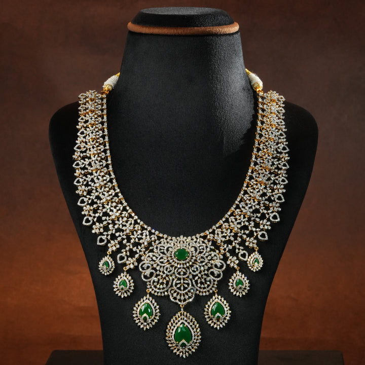 CZ Silver Emerald Necklace