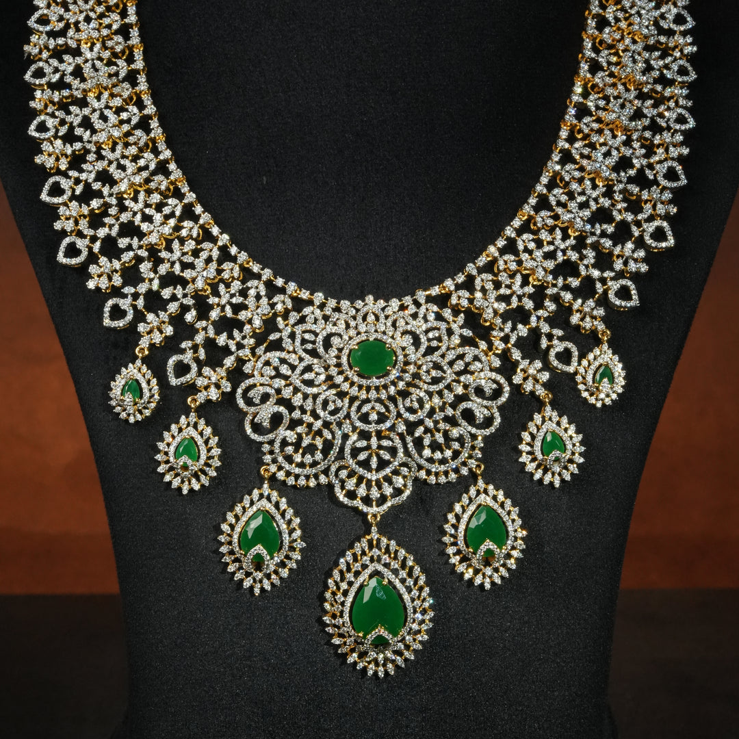 CZ Silver Emerald Necklace