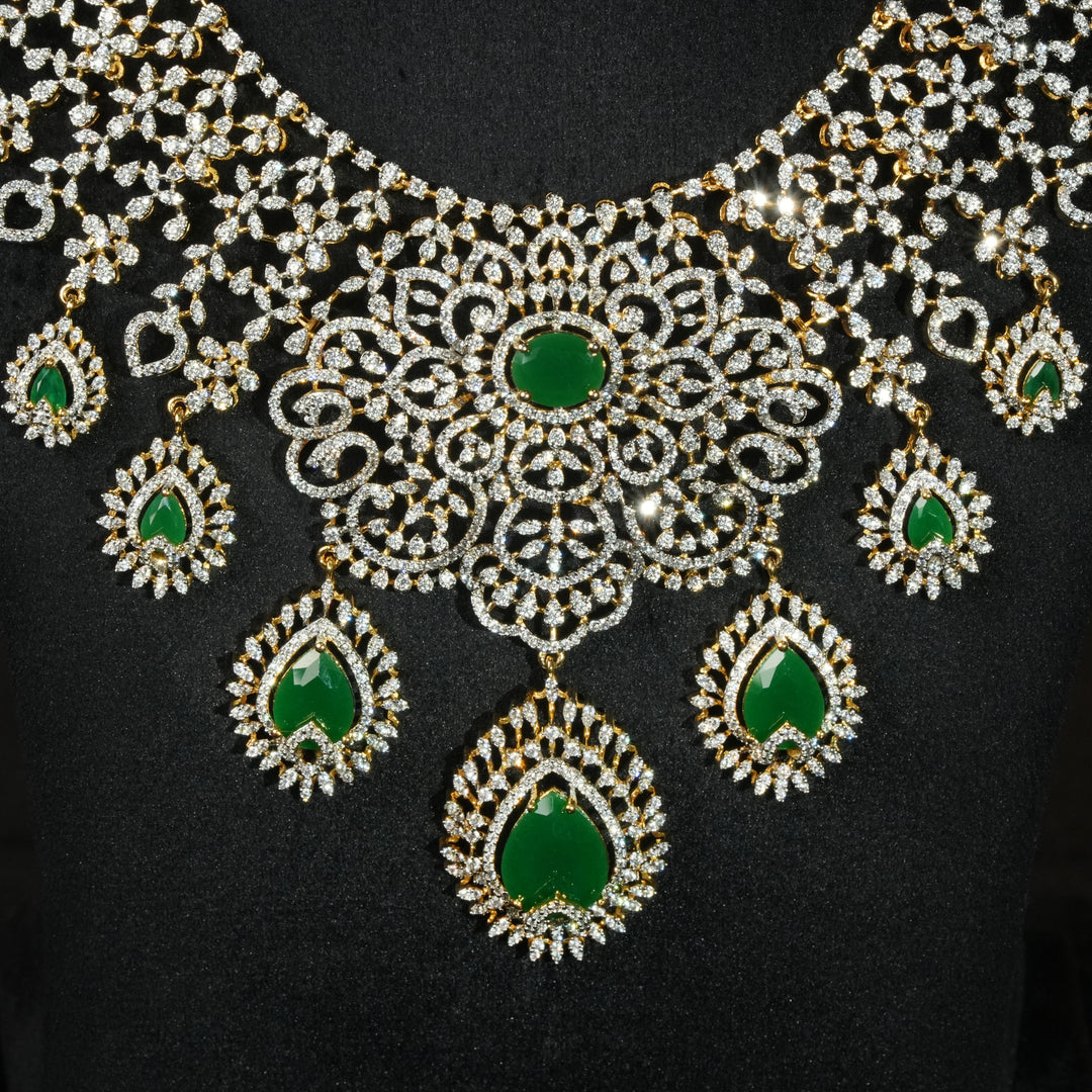 CZ Silver Emerald Necklace