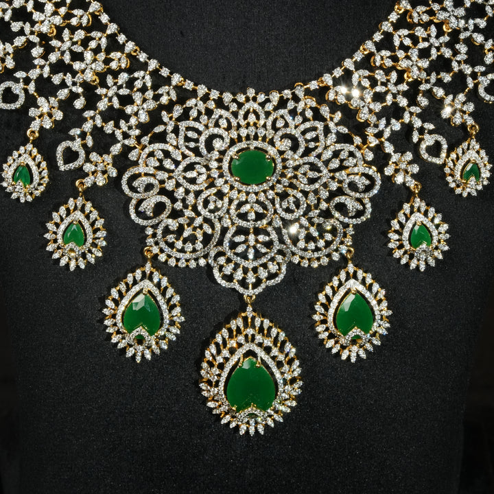 CZ Silver Emerald Necklace