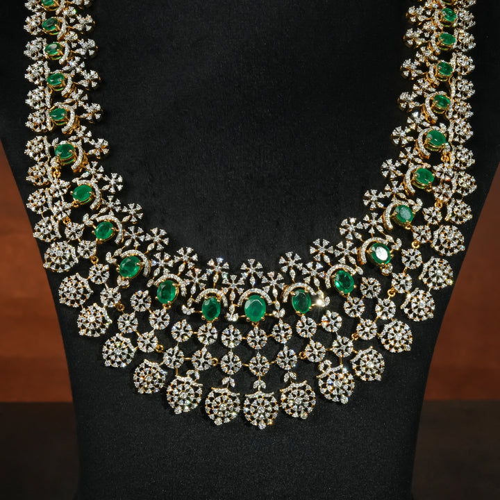 CZ Silver Emerald Necklace