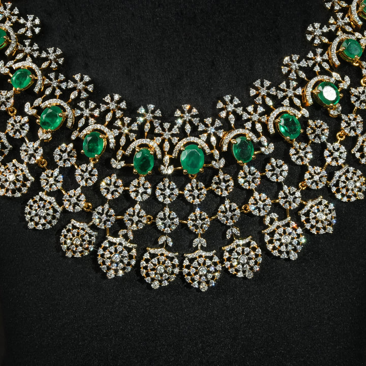 CZ Silver Emerald Necklace
