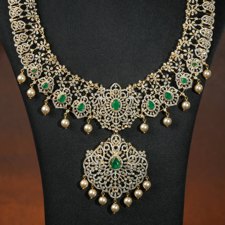 CZ Silver Emerald Necklace