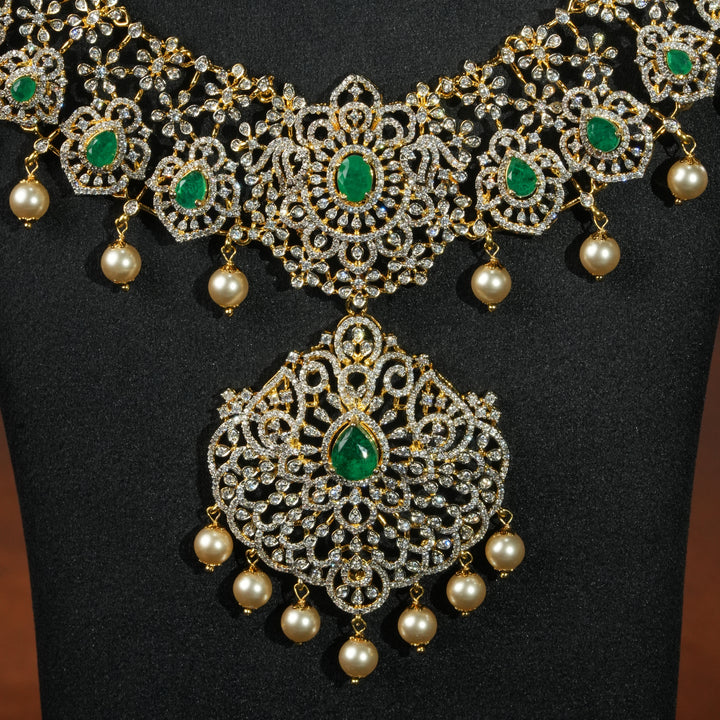 CZ Silver Emerald Necklace