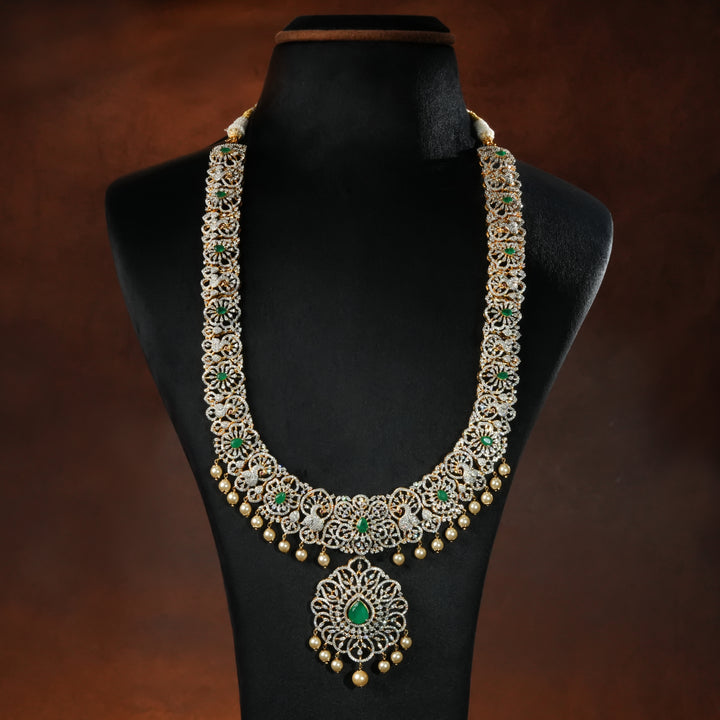 CZ Silver Emerald Necklace