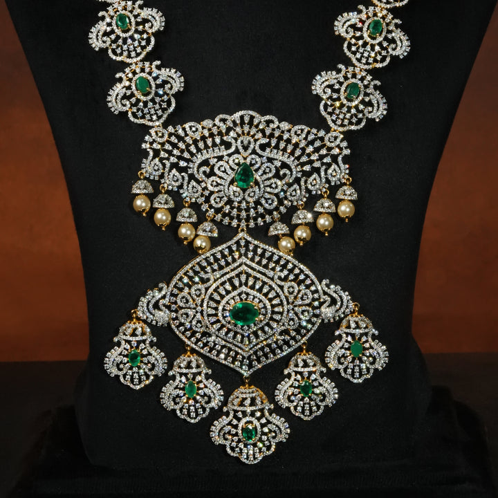 CZ Silver Emerald Necklace