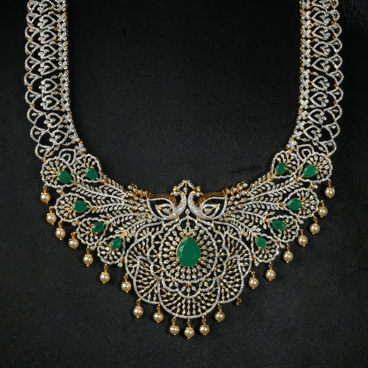 CZ Silver Emerald Necklace